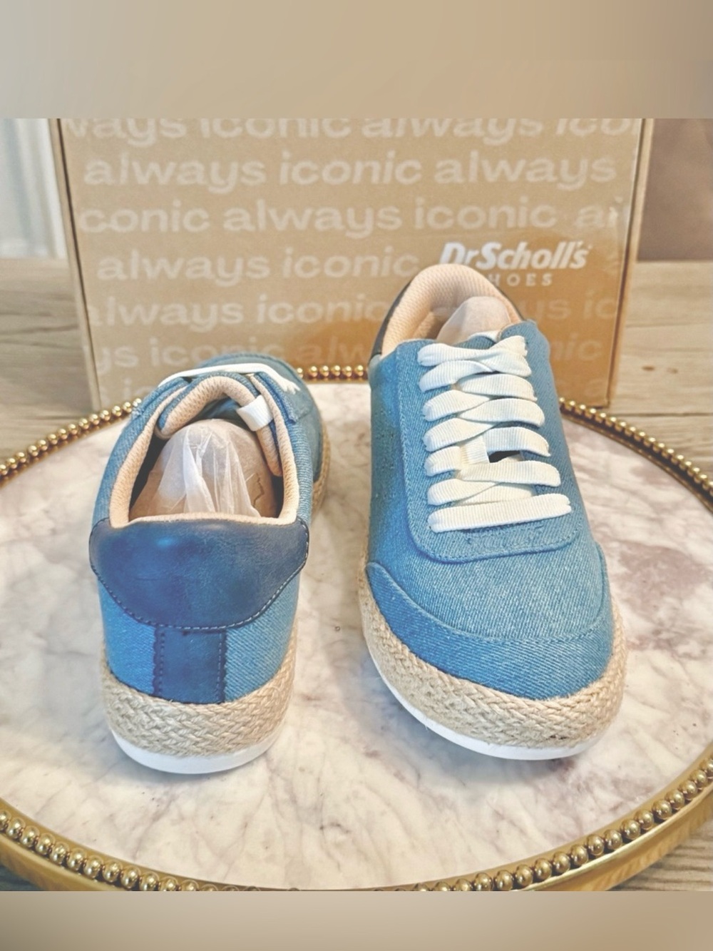 Dr. Scholl's Madison Denim Blue Espadrille-Style Sneakers | Sz. 6 (NWB)